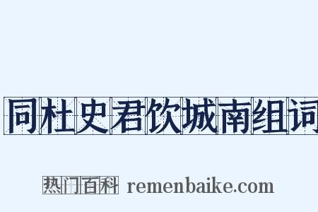 同杜史君饮城南组词是什么意思的图片